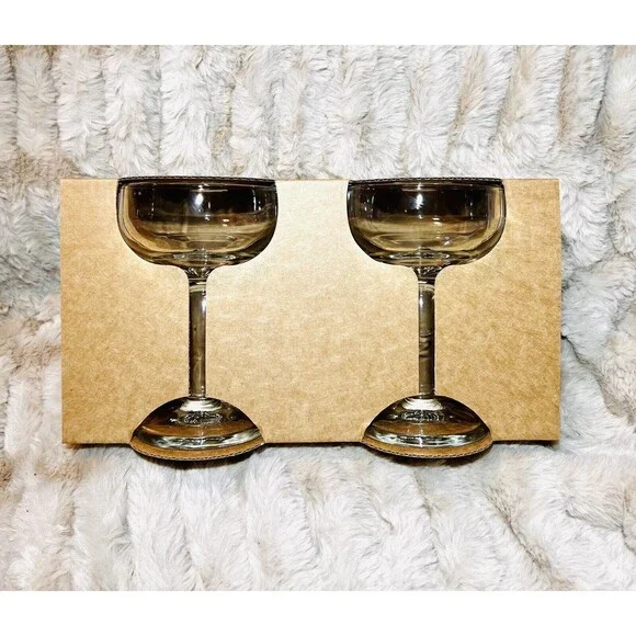 Bullseye’s Playground Coupe Glasses 2 Pack - Clear - New - Picture 2 of 3